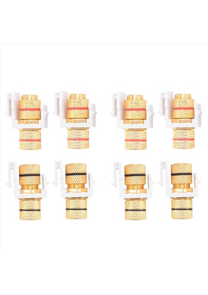 Banana Jack Bağlama Post Keystone Jack Eki Siyah ve Kırmızı Halkalar Vida Tipi Ses Hoparlör Anahtar Taşı 4 Çift/8 Paket (Yurt Dışından) modelleri