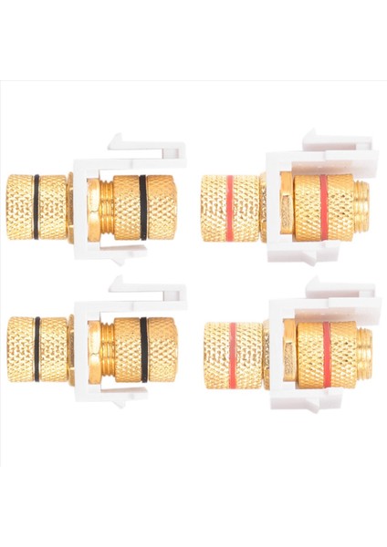 Banana Jack Bağlama Post Keystone Jack Eki Siyah ve Kırmızı Halkalar Vida Tipi Ses Hoparlör Anahtar Taşı 4 Çift/8 Paket (Yurt Dışından) fırsatları