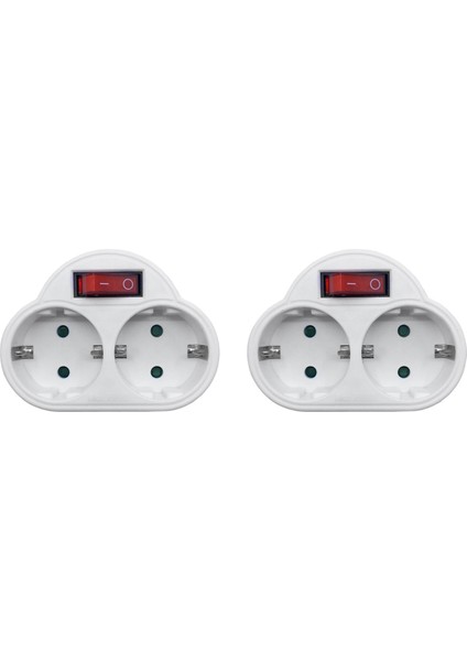 2x Ab Standart Çoklu Fiş 250V 16A Çıkış Anahtarı ile Çift Soket Dönüştürme Soketi Güç Adaptörü Ab Fişi (Yurt Dışından)