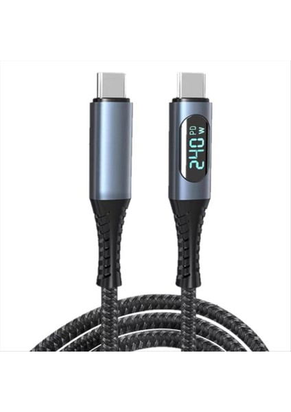 LED Ekranlı USB C Kablosu 8k Video 40GBPS 240W USB C Şarj Kablosu (Yurt Dışından)
