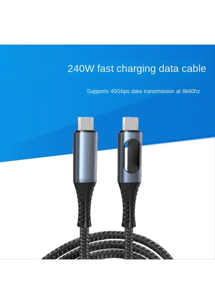 LED Ekranlı USB C Kablosu 8k Video 40GBPS 240W USB C Şarj Kablosu (Yurt Dışından) indirimleri
