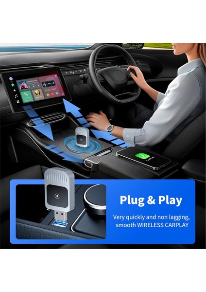 Araç Kablosuz Carplay Adaptörü Usb-C Adaptör Tak ve Çalıştır ile Kablolu Carplay&#39 I Kablosuz Carplay&#39 E Yükseltin (Yurt Dışından) fiyatları