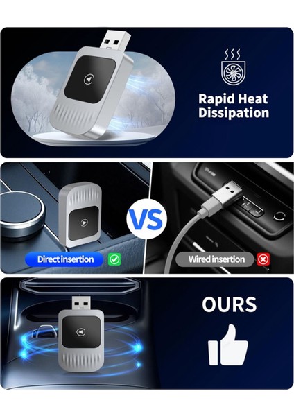 Araç Kablosuz Carplay Adaptörü Usb-C Adaptör Tak ve Çalıştır ile Kablolu Carplay&#39 I Kablosuz Carplay&#39 E Yükseltin (Yurt Dışından) indirimleri