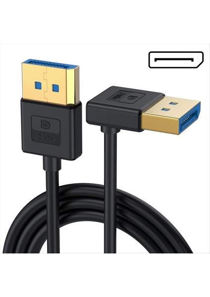 3 3ft Ekran Bağlantı Noktası 1 4 Uzatma Kablosu 90 Derece Dp 8K60Hz 4K144Hz Dizüstü Bilgisayar Pc Monitörü Için Video Ses Kablosu Aşağı Bükülme (Yurt Dışından)