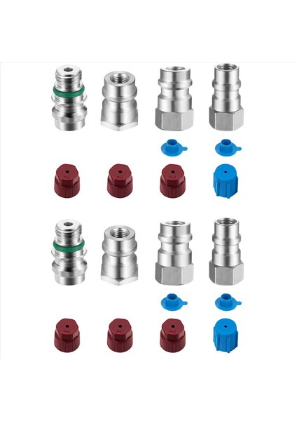 8 Adet VA-LH11 A/c R-12&#39 Den R-134A&#39 Ya Güçlendirme Dönüşüm Adaptörü Bağlantısı 1/4 Sae Konu Düşük Yüksek Taraf Dönüşümü (Yurt Dışından)