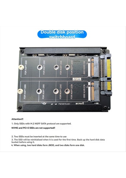 M 2-Sata Adaptör Kartı Çift Bağlantı Noktası M 2 Ngff Ssd-Sata Arayüz Dönüştürücüsü 2230-2280 M2 SSD Boyutları Için (Yurt Dışından) modelleri