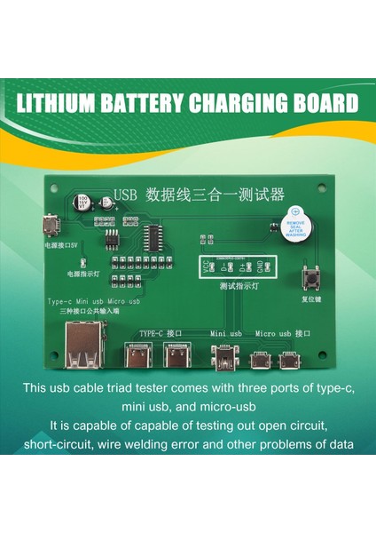 3&#39 Ü 1 USB Kablo Triad Test Cihazı Şarj Kablo Test Kartı Tpye-C Mini USB Miniusb Pcb Kart Veri Tel Test Fikstürü (Yurt Dışından) indirimleri