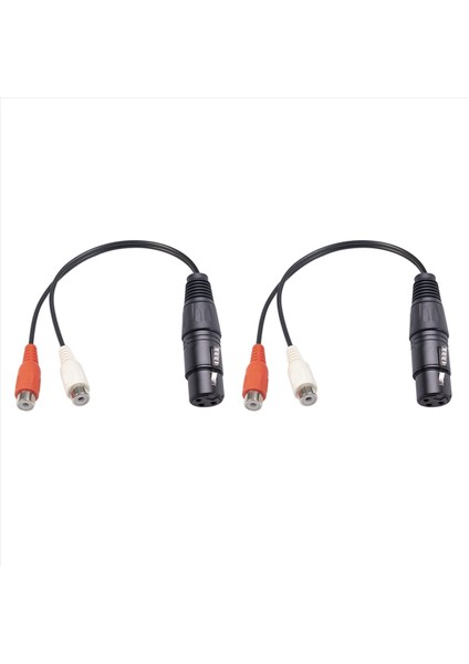 2x Xlr - Çift Rca Kablosu Xlr - Rca Y Ayırıcı Kablosu 3 Pin Xlr Dişi - 2rca Dişi Amplifikatör Karıştırma Fişi Av Kablosu 0 2m (Yurt Dışından)