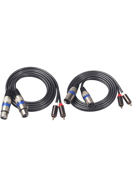 2 Pcs Kablosu 1 Pcs 2 Rca Erkek - Xlr 3 Pın Kadın Kazanım Konsolu Amplifikatör ve 1 Pcs Çift Rca Erkek 2 Xlr Ila 2 Rca Fiş Adaptörü Hıfı Stereo Ses Uzatma Kablosu (Yurt Dışından)