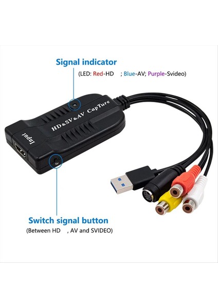 USB Video Yakalama Kartı Vhs/hd/hı8/dvd Dijital Dönüştürücü Hd/rca/s-Video-Usb2 0 Sesli Video Kayıt Yakalama Cihazı (Yurt Dışından) modelleri