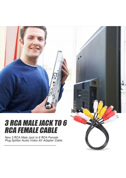 Yeni 3 Rca Erkek Kriko - 6 Rca Dişi Fiş Ayırıcı Sesli Video Av Adaptör Kablosu (Yurt Dışından) fırsatları