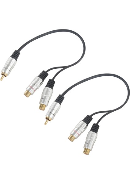 2x Metal Rca Dişi Ila Çift 2 Rca Erkek Altın Kaplama Adaptörü Ayırıcı Y Ses Kablosu (Rca F-2 Rca M) (1 Erkek Ila 2 Dişi) (Yurt Dışından)