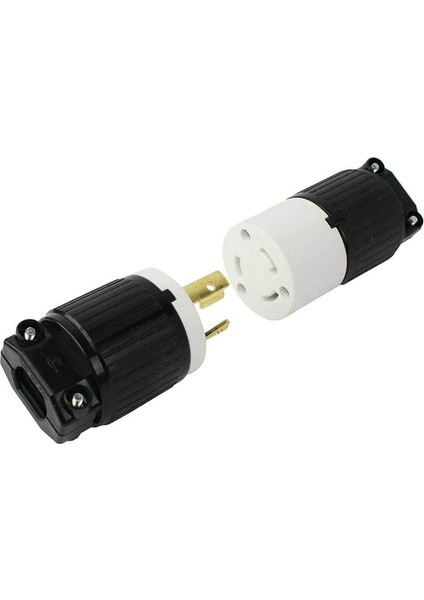 Elektrik Fiş Kiti 30 Amp 250 Volt Erkek Dişi Bükülme 3 Tel Fiş Nema L6-30P/30R LK7332 + LK6332 Jeneratör Kafası Abd Fişi (Yurt Dışından)