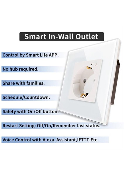 Elektrik Tapası Duvar Power Outlet Panel 16A Avrupa Yuvarlak Delikli Power Outlet Power Akıllı Soket Ab Fiş (Yurt Dışından) modelleri