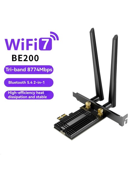 BE200 Wifi 7 Kablosuz Wifi Kart Adaptörü 8774 Mbps 2 4 Ghz/5 Ghz/6 Ghz Tri-Band Bluetooth 5 4 Pcı-E Ağ Kartı WIN11 Için (Yurt Dışından) fiyatları
