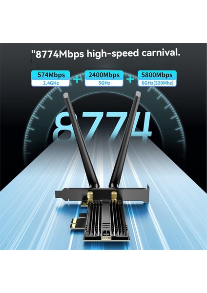 BE200 Wifi 7 Kablosuz Wifi Kart Adaptörü 8774 Mbps 2 4 Ghz/5 Ghz/6 Ghz Tri-Band Bluetooth 5 4 Pcı-E Ağ Kartı WIN11 Için (Yurt Dışından) modelleri