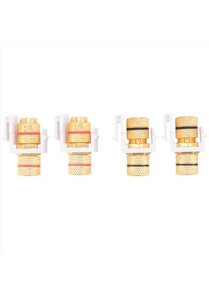 Banana Jack Bağlama Post Keystone Jack Eki Siyah ve Kırmızı Halkalar Vida Tipi Ses Hoparlör Anahtar Taşı 4 Çift/8 Paket (Yurt Dışından) indirimleri