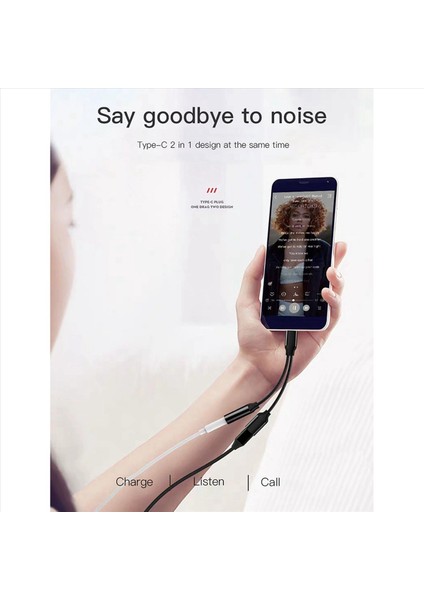 2x Tip C Ila 3 5mm Şarj Ses Adaptörü 2 Arada 1 USB C Splitter Kulaklık Aux Audio Kablosu Huawei Akıllı Telefon Ayrıcı (Yurt Dışından) modelleri