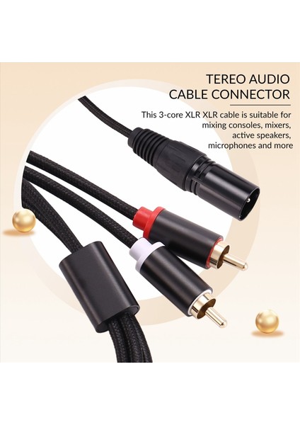 Xlr - Çift Rca Audio Kablosu A1 Xlr Erkek 3 Pin - Çift Rca Erkek Fişi Stereo Ses Kablosu Amplifikatör Karıştırma Av Kablosu 1m (Yurt Dışından) indirimleri