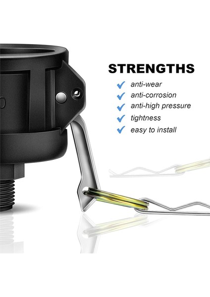 5x 275 330 Galon Ibc Tote Bağlantı Parçaları Adaptörü 2 Inç Tote Tankı Tahliye Adaptörü Kam Kilitli Bahçe Hortumu Bağlantısı (Yurt Dışından) modelleri