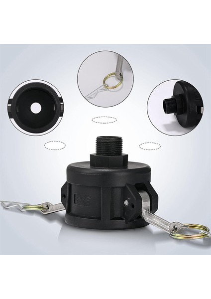 5x 275 330 Galon Ibc Tote Bağlantı Parçaları Adaptörü 2 Inç Tote Tankı Tahliye Adaptörü Kam Kilitli Bahçe Hortumu Bağlantısı (Yurt Dışından) fırsatları