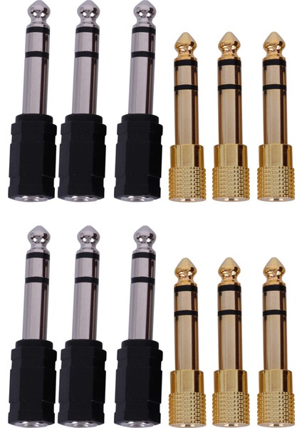 12 Adet Kulaklık Adaptörü 6 35 mm Erkek Ila 3 5 mm Dişi Stereo Ses Kulaklık Jak Adaptörü Siyah/altın Kaplama (Yurt Dışından)