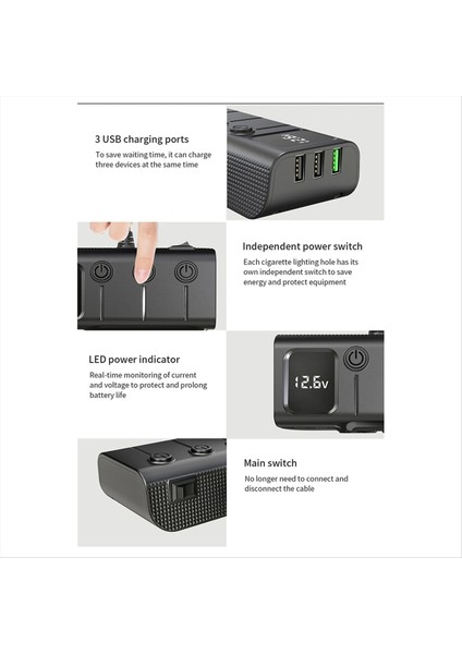 Araç Şarj Cihazı Sokatörü 3 Type-C Pd 36W 3 USB Hızlı Şarj Anahtarı 120W Yüksek Güçlü Adaptör (Yurt Dışından) indirimleri