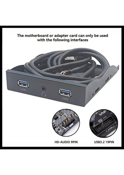 Usb3 2 Gen1 Disket Sürücü Ön Paneli Hd-Audio Audio 3 5 Inç Masaüstü Disket Körfezi 19PIN-2PORT Usb-A ve Kulaklık Soketi (Yurt Dışından) fiyatları