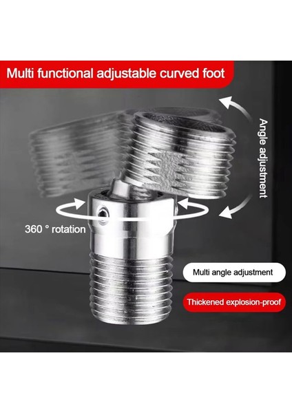 2x Yeni Açılı Kavisli Ayak 360° Dönebilen Açı Ayarı Eksantrik Vidalı Köşe Duvara Monte Duş Bataryası Adaptörü (Yurt Dışından) indirimleri