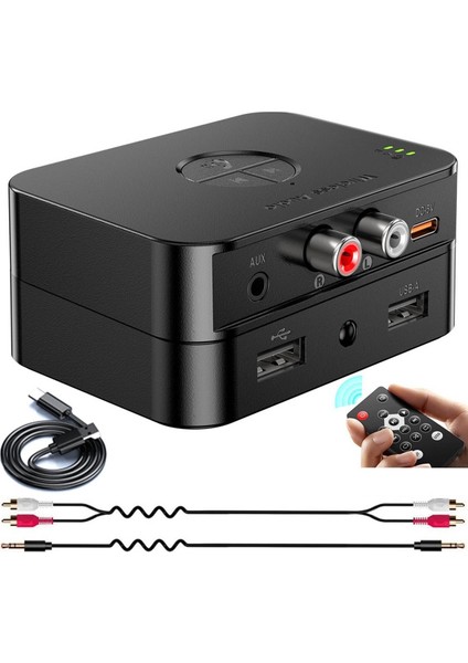 Bluetooth 5.4 Ev Stereo Için Alıcı, Hıfı Müzik Akışı Için Ses Adaptörü, Kablolu Hoparlörler, USB Flash, Aux 3.5 mm ile (Yurt Dışından)
