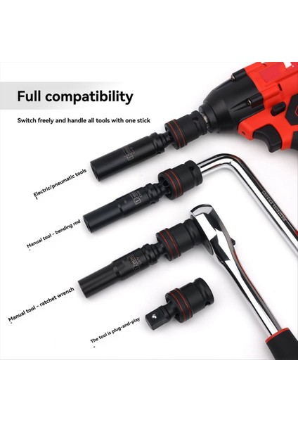1/4 &quot 3/8&quot 1/2 &quot Inç Tahrikli Pnömatik Wobble Soket Hava Etkisi Üniversal Bağlantı 360° Döner Soket Elektrik Anahtarı Adaptörü (Yurt Dışından) modelleri