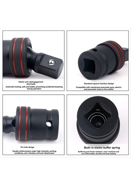 1/4 &quot 3/8&quot 1/2 &quot Inç Tahrikli Pnömatik Wobble Soket Hava Etkisi Üniversal Bağlantı 360° Döner Soket Elektrik Anahtarı Adaptörü (Yurt Dışından) fırsatları