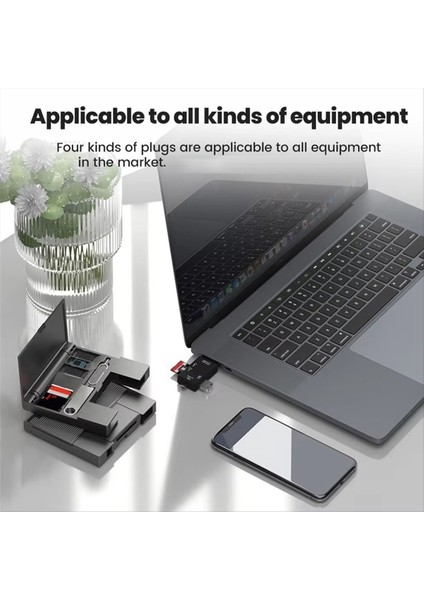 7 In1 Çok Fonksiyonlu Kart Okuyucu Depolama Kutusu Usb2.0 Tf Sd Kart Bellek Kartı Kılıfı Mikro Tip C Adaptör Kart Depolama Kutusu A (Yurt Dışından) modelleri