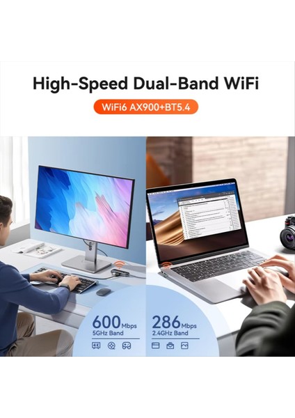 900MBPS USB Wifi Bluetooth Adaptör 2 Içinde 1 Çift Bant 2.4g/5ghz Wi-Fi Dongle Kablosuz Ağ Kartı Alıcı Pc Dizüstü Bilgisayar (Yurt Dışından) fiyatları