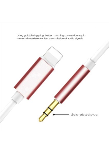 Iphone Aux Cord Aux Aux Kablosu Araba Apple Için Iphone5 ve Üst Modeller ve Ipad-Rose Gold Için 3 5 mm Aux Kablosu (Yurt Dışından) fiyatları