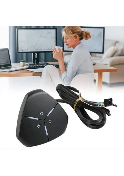 Bilgisayar Masaüstü Anahtar Pc Güç Açma/yeniden Başlat Düğmesi Çift USB Harici Uzantı Güç Kablosu Office B Için Açma/kapama Düğmesi (Yurt Dışından) modelleri