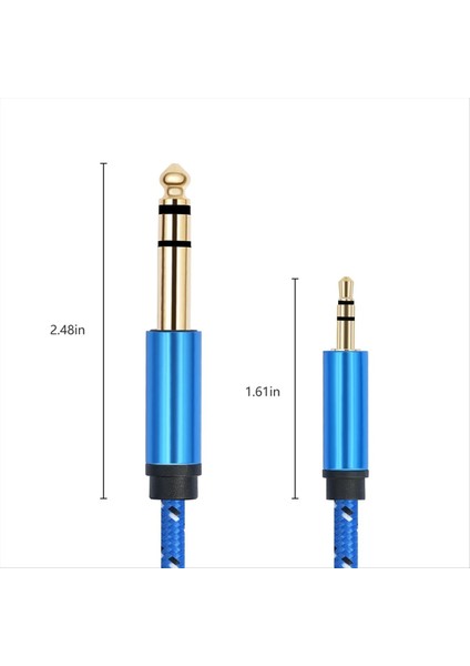 Mikser Amplifikatör Için 3 5 mm Ila 6 35MM Adaptör Aux Kablosu 3 5 Jaktan 6 5 Jack Aux Cabo Erkek Ila Erkek 100 cm (Yurt Dışından) modelleri