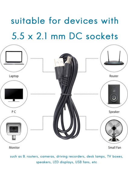 Dc Güç Kablosu Usb&#39 Ye 5 5x2 1 Çok Fonksiyonlu Dc Değiştirilebilir Fiş (Yurt Dışından) fırsatları