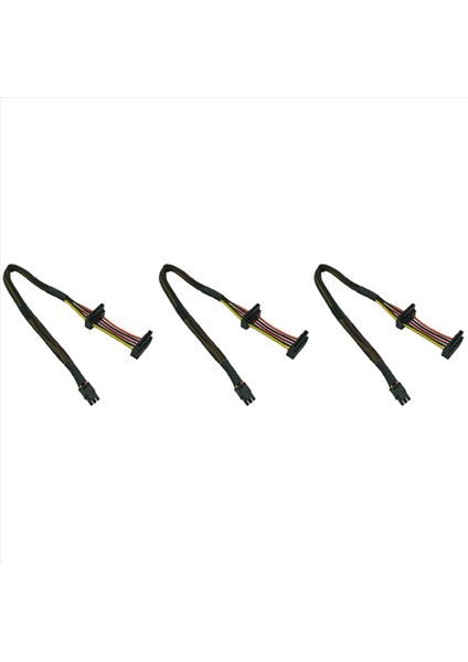 3x HDD Sata Güç Kablosu Sağ Açılı Sata 15 Pin X2 Ila Mini 6 Pin Atx Adaptörü Dell Inspiron 3653 3650 Serisi (Yurt Dışından)
