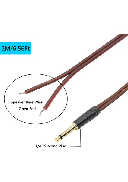 2x 1/4 Ts Hoparlör Tel Ses Kablosu 6 35MM Erkek Mono Adaptör Açık Uç Altın Kaplama Ofc Hifi Ts Hoparlör (Yurt Dışından) modelleri