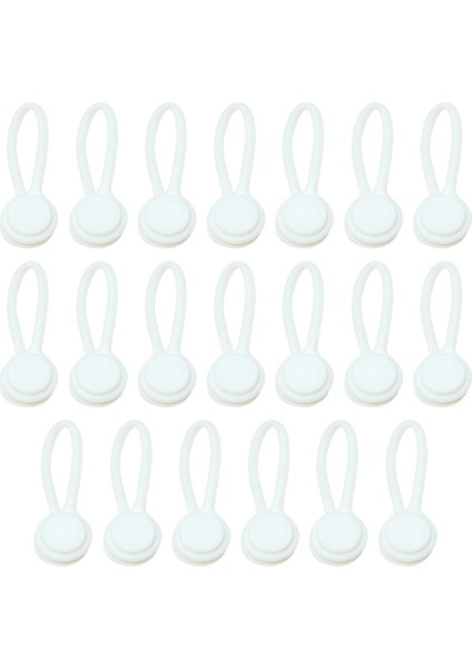 Veri Kulaklık ve Şarj Kabloları Için 20 Pcs Kablo Organizatörü Minimalist Silikon Kablo Organizatörü Beyaz (Yurt Dışından)