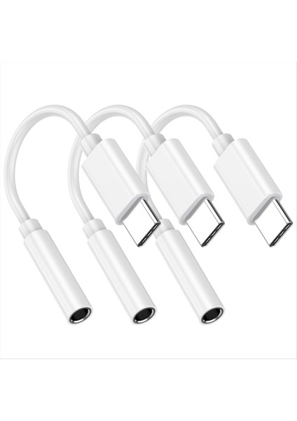 3 Paket USB C Ila 3 5 mm Kulaklık Jak Adaptörü 3 5mm Kulaklık Ses Aux Aux Adaptörü Dongle iPhone 15 Için Uyumlu (Yurt Dışından)