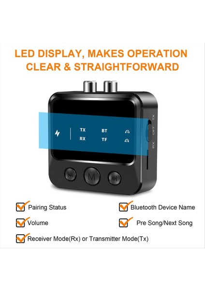 5.4 Bluetooth Ses Verici ve Alıcı 2&#39;si 1 Arada Adaptör Çift Verici ve Çift Alıcı Bir-Two (Yurt Dışından) modelleri