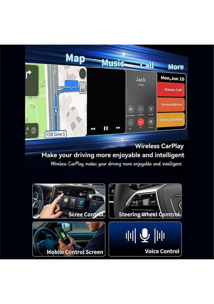 2 In1 Kablosuz Carplay Android Otomatik Adaptör Akıllı Aı Kutusu Carplay Wifi ve Bluetooth Kablolu Carplay - Kablosuz Carplay (Yurt Dışından) fırsatları
