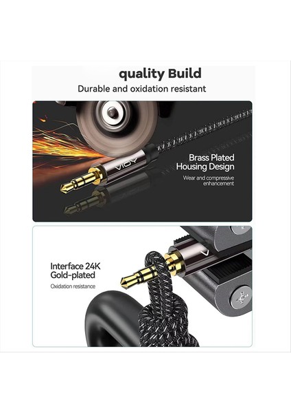 Vioy 3 5mm Aux Stereo Sesli Kablo Erkek - Kulaklık Için Kadın Kulaklık Uzatma Kabloları Akıllı Telefon Tablet Medya Oyuncu Vb 2m (Yurt Dışından) modelleri