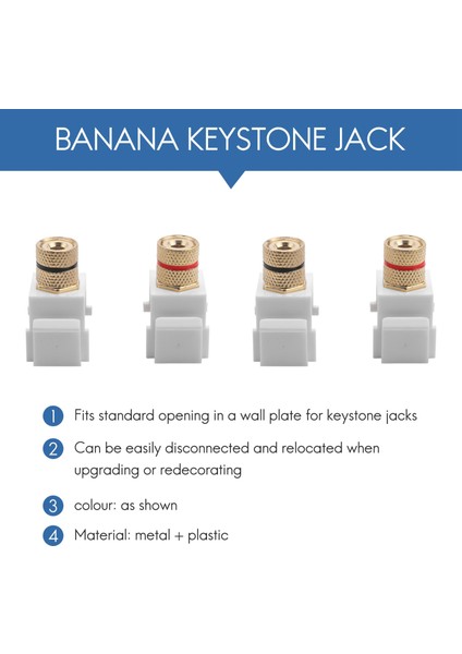 Hoparlör Post -In Muz Keystone Jack - Beyaz 10 Adet (Yurt Dışından) modelleri