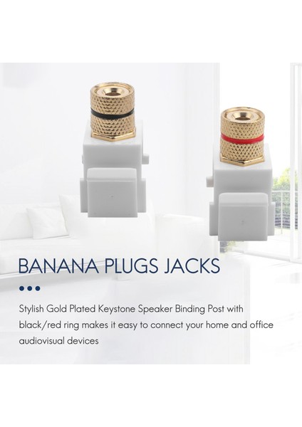 Hoparlör Post -In Muz Keystone Jack - Beyaz 10 Adet (Yurt Dışından) fırsatları