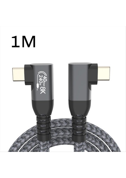 USB 4 90 Derece Açı Kablosu 40GBPS Usb4 Dirsek C Tip C Veri Aktarım Kablosu USB C PD240W Hızlı Şarj 1m (Yurt Dışından) fiyatları