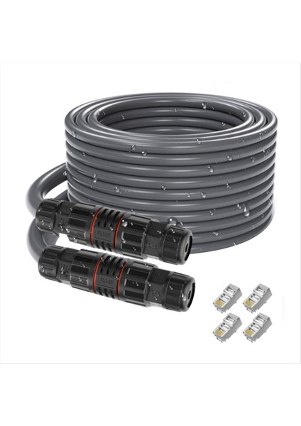 Ethernet Kablo Değiştirme IP68 Su Geçirmez Uzatma Kablosu Desteği 1200M Protokol Starlink 75FT Için Yüksek Aktarım Hızı (Yurt Dışından) fiyatları