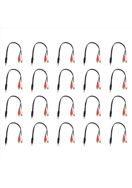 20PCS 3 5mm Stereo Adaptör Kulaklık Jakı - 2 Rca Jak Adaptör Ses Kablosu 3 5mm Erkek Ila 2x Rca Dişi (Yurt Dışından)